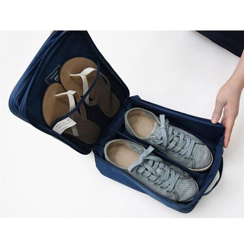 Bolsa de viaje para varios zapatos, 6 pares, Azul, Organizador de embalaje