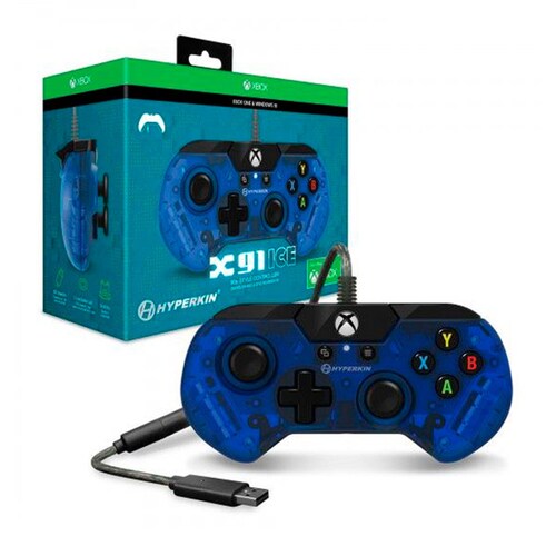 Control Alámbrico X91 ICE Azul Para Xbox One/Windows 10