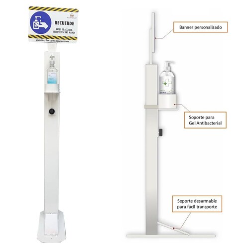 Dispensador De Gel Antibacterial Modulo Sanitizante Pedestal