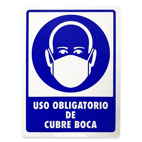 Letrero COVID 20X20 vinil adhesivo Aviso Señal Señalamiento Cubreboca /gel / Sanadistancia / temperatura