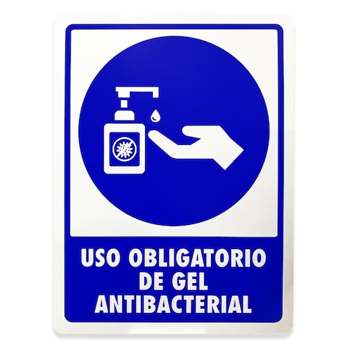 Letrero COVID 20X20 vinil adhesivo Aviso Señal Señalamiento Cubreboca /gel / Sanadistancia / temperatura