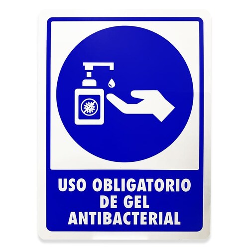 Letrero COVID 20X20 vinil adhesivo Aviso Señal Señalamiento Cubreboca /gel / Sanadistancia / temperatura