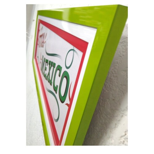 Precioso Cuadro VIVA MEXICO con tres marcos PASPARTU FRAMES