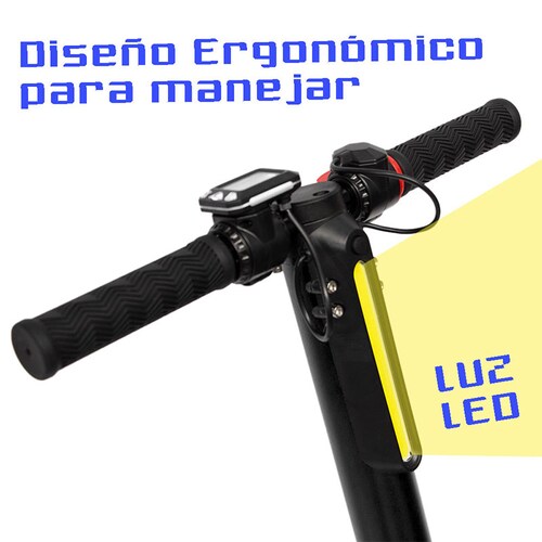Scooter Electrico Plegable 23 km  3 Velocidades Luz Led Patin Negro Centurfit