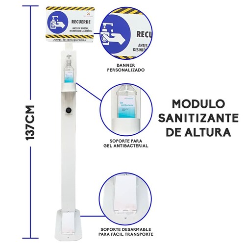 Dispensador De Gel Antibacterial Modulo Sanitizante Pedestal