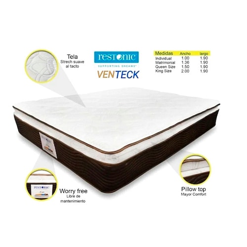 COLCHON MATRIMONIAL NAP DE RESTONIC CON COLCHONETA EXQUIZITO 