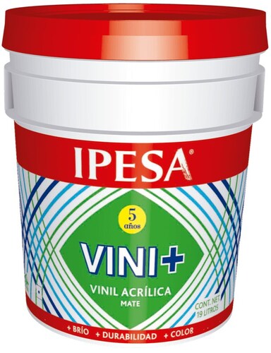 Cubeta De Pintura Vinilica Acrilica Lavable Ipesa 19 litros Vini+ 5 Años