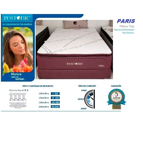Colchon matrimonial  Paris De Restonic Firme.