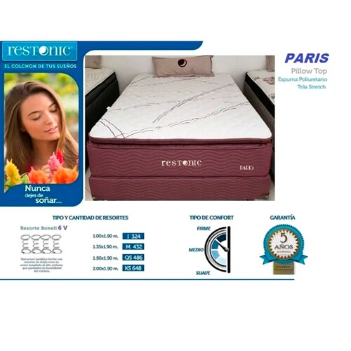 Colchon matrimonial  Paris De Restonic Firme.