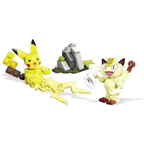 Batalla Pikachu Vs Meowth Pokemon Mega Construx