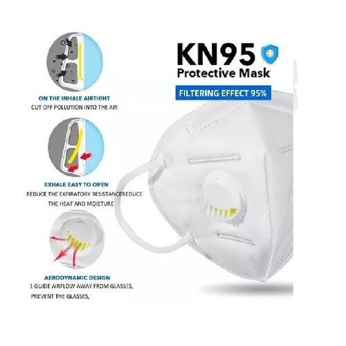 20 Mascarilla tapabocas kN95 Con Válvula