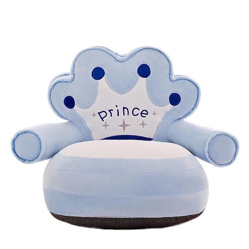 Sillón Puff Para Bebé Niña Decoración Corona Principe Azul 
