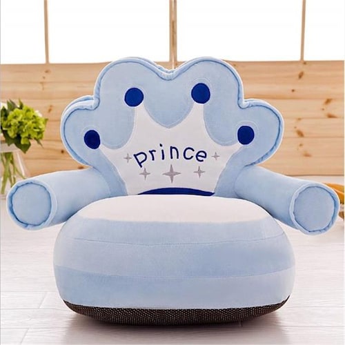 Sillón Puff Para Bebé Niña Decoración Corona Principe Azul 