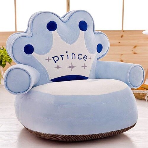 Sillón Puff Para Bebé Niña Decoración Corona Principe Azul 