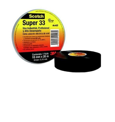 3M Cinta Eléctrica de Vinil Scotch SUPER 33AISLAR ELECTRICIDAD AISLANTE