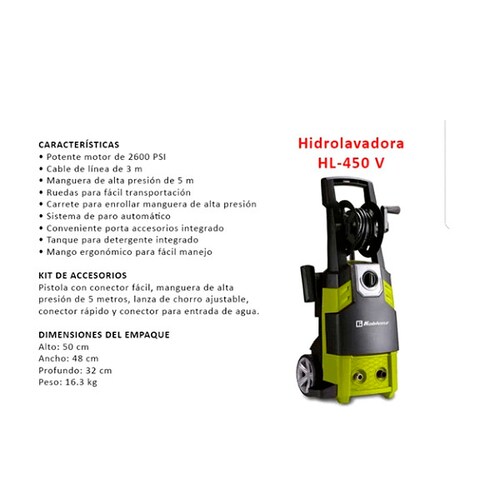 Hidrolavadora KOBLENZ HL-450V TIPO KARCHER CON MOTOR DE induccion resistente .