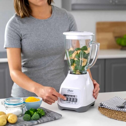 LICUADORA OSTER BLSTKAG WPB VASO DE VIDRIO BLANCA ALB3**