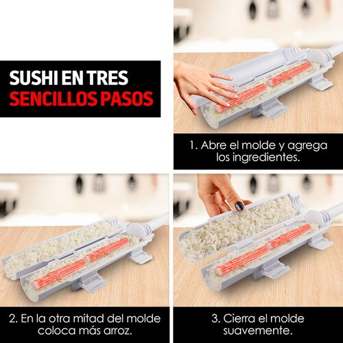  Molde de sushi todo en uno Sushi Bazooka Maker DIY