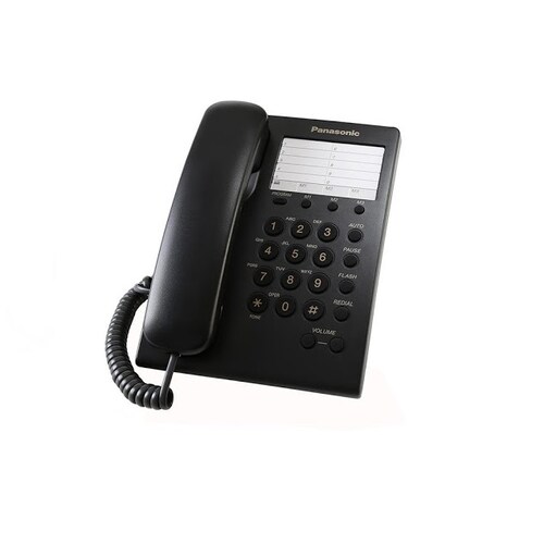 Panasonic Teléfono Básico KX-TS550, Alámbrico, Negro 