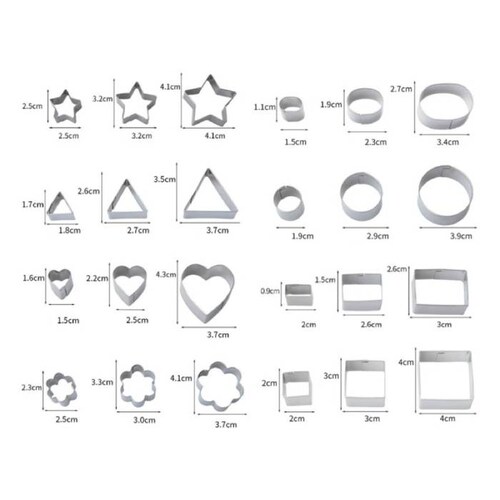 Moldes Cortadores De Galletas De Acero Inoxidable 24 Piezas