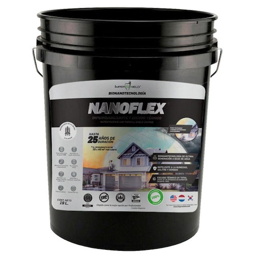 Impermeabilizante y escudo térmico Impershield 25 años Garantia 1009 NFX NANOFLEX 19 lts