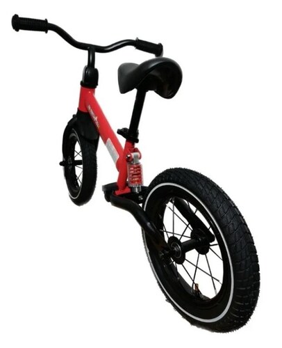 Bicicleta D Equilibrio 3 A 7 Años Con Amortiguador  Roja