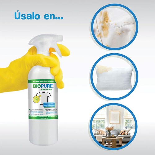 Biopure - Tratamiento para quitar malos olores y manchas en textiles (1 Litro).