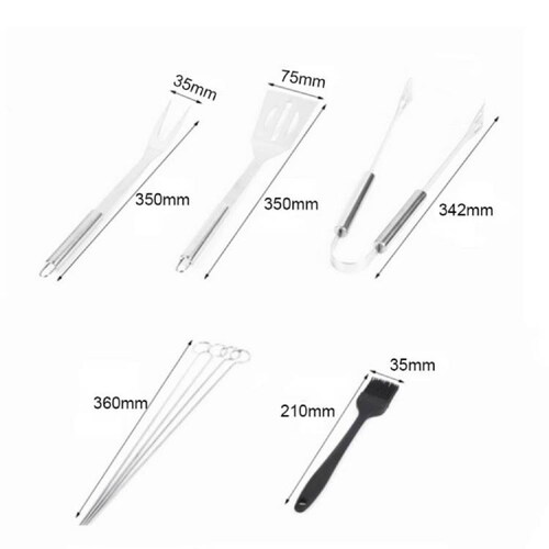 Kit Set Parrillero Accesorios Asador Utensilios Asar Carne
