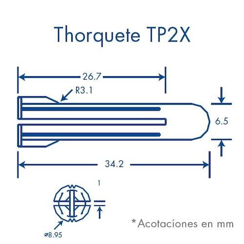 TAQUETE CAFE  5/16" TP2B THORSMAN PARA CONCRETO 6 CAJAS C/100 PZAS C/U 1104-04100.