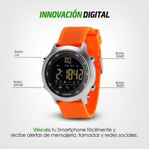 Redlemon Smartwatch Reloj Inteligente Sport Bluetooth con Pantalla Digital, Resistente al Agua, Notificaciones de Llamadas, Redes Sociales y Mensajes, Función Deportiva, Compatible con iOS y Android