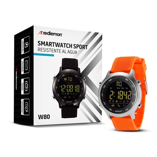 Redlemon Smartwatch Reloj Inteligente Sport Bluetooth con Pantalla Digital, Resistente al Agua, Notificaciones de Llamadas, Redes Sociales y Mensajes, Función Deportiva, Compatible con iOS y Android