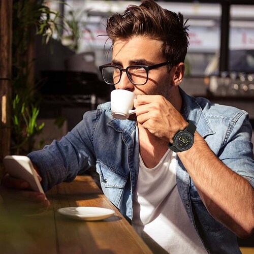 Redlemon Smartwatch Reloj Inteligente Sport Bluetooth con Pantalla Digital, Resistente al Agua, Notificaciones de Llamadas, Redes Sociales y Mensajes, Función Deportiva, Compatible con iOS y Android