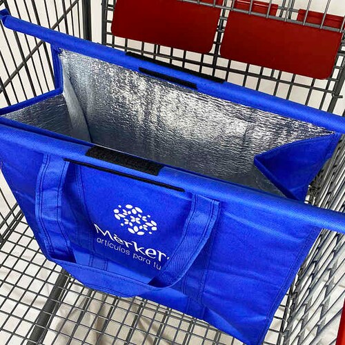 Kit de 4 bolsas ecológicas para supermercado con aislamiento térmico para mantener la temperatura de los productos