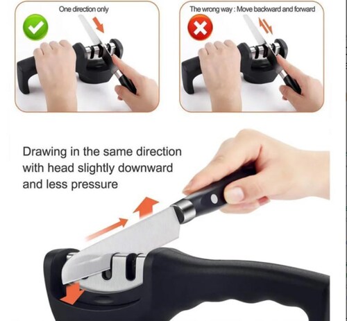Afilador De Cuchillos Portátil Con 3 Etapas De Afilado
