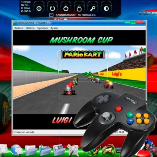 Control Retro Usb Tipo Nintendo64 N64 Compatible Con Pc Gris