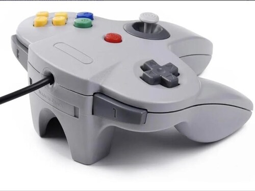 Control Retro Usb Tipo Nintendo64 N64 Compatible Con Pc Gris