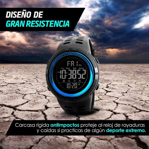Redlemon Reloj Skmei para Hombre, Digital, Deportivo, Retroiluminado, Modelo 1251