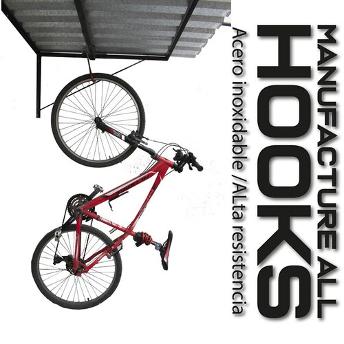Gancho para colgar bicicletas vertical en tubo o techo Steel&Trucks Hh-002r