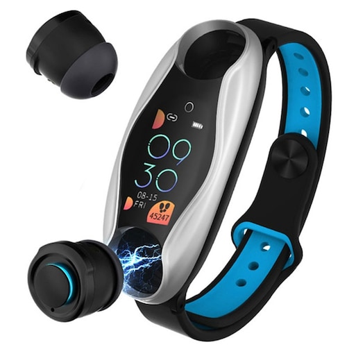 Fralugio Smartwatch con Audífonos Bluetooth True Wireless Manos Libres Seguimiento Deportivo T90