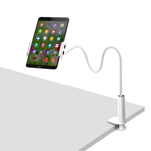 Redlemon Soporte para Celular y Tablet con Brazo Flexible y Clip para Colocar en Mesa o Escritorio, Resistente, Compatibilidad Universal, Ideal para Dispositivos de Hasta 19 cm de Ancho