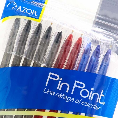 Boligrafos Punta Fina 0.5mm Pinpoint Ultrafino Surtido 10 Pz