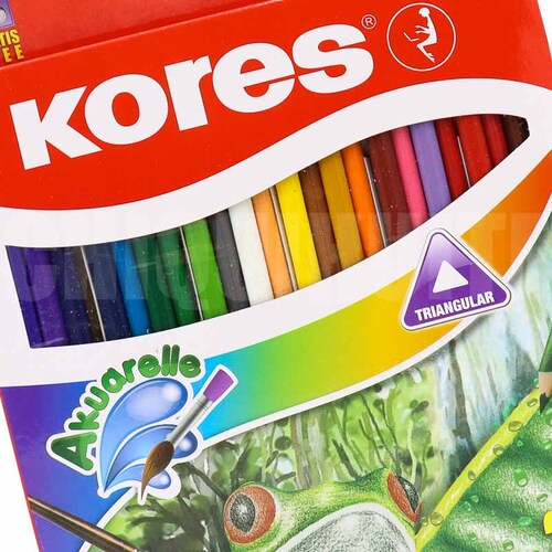 Colores Acuarelables 24pzas Triangulares Kores