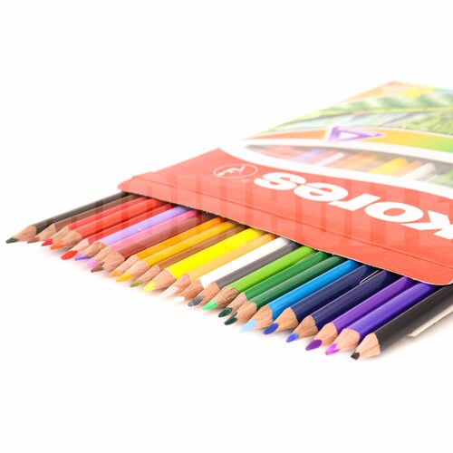 Colores Acuarelables 24pzas Triangulares Kores