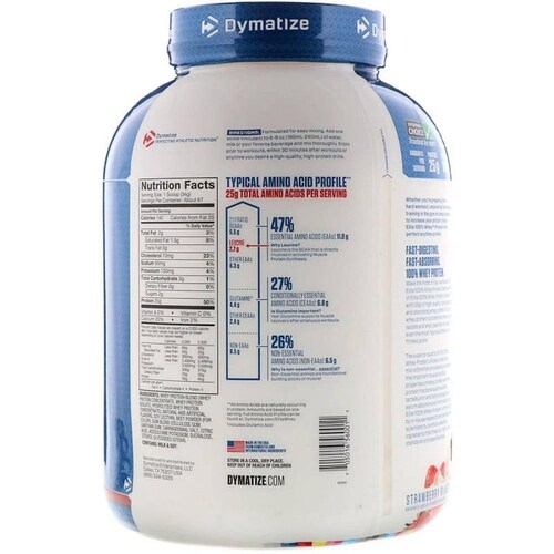 PROTEINA Elite 100% Whey 67 SERV. Sabor Strawberry Dymatize.