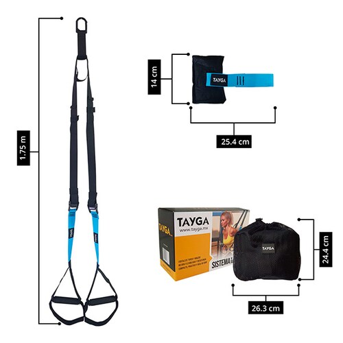 Tayga set de cuerda de suspensión fitness con accesorios 