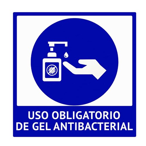 Letrero COVID 15X15 vinil adhesivo Aviso Señal Señalamiento Cubreboca /gel / Sanadistancia / temperatura