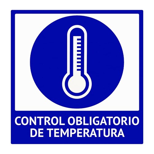 Letrero COVID 15X15 vinil adhesivo Aviso Señal Señalamiento Cubreboca /gel / Sanadistancia / temperatura