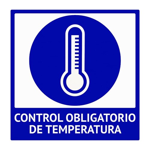 Letrero COVID 30X30 vinil adhesivo Aviso Señal Señalamiento Cubreboca /gel / Sanadistancia / temperatura