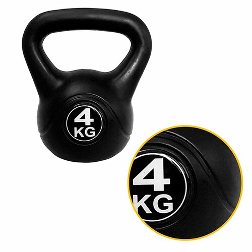 Tayga pesa rusa plástica kettlebell 4 kg antiderrapante