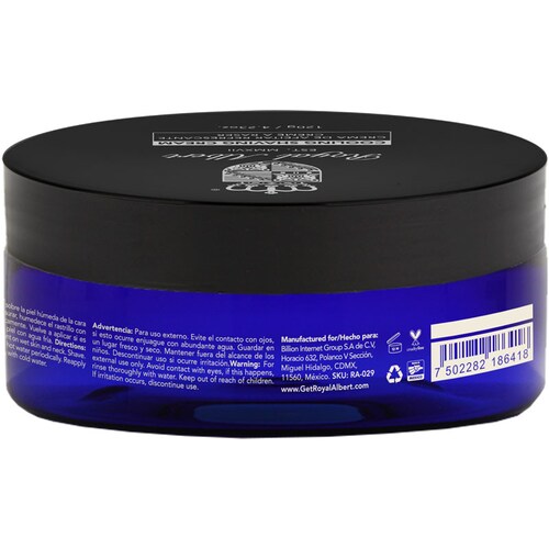 Royal Albert - Crema de Rasurar Refrescante - Crema de Afeitado con Mentol - Cooling Shave Cream - Libre de Crueldad Animal - Libre de Sulfatos y Parabenos - Para Hombres - Crema de Afeitar - Navaja o Rastrillo - Alta Calidad - Barbero (120 gr)